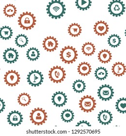 Gears and Icons Seamless vector EPS 10 pattern