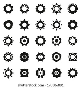 Gears icons set Branding Identity Corporate vector logo design templates Isolated on a white background