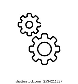 Ícones de engrenagens definir cinco estilo diferente vetor ilustração stock