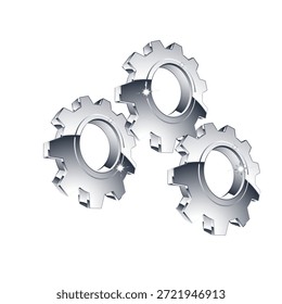 Ícones de engrenagens ajustados. Ícone de carregamento, desenvolvimento, processo, evolução, operação, desenvolver. Ilustração vetorial.