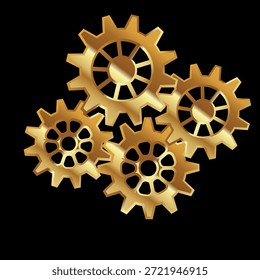 Ícones de engrenagens ajustados. Ícone de carregamento, desenvolvimento, processo, evolução, operação, desenvolver. Ilustração vetorial.