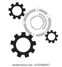 Ícones de engrenagens ajustados. Ícone de carregamento, desenvolvimento, processo, evolução, operação, desenvolver. Ilustração vetorial.