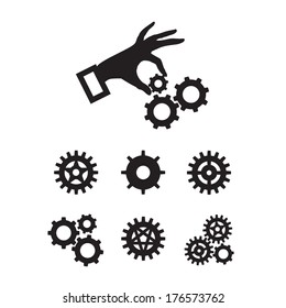 Gears icons. Vector format