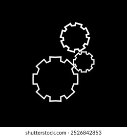 Diseño de Vector de ilustración de engranajes sobre fondo negro 