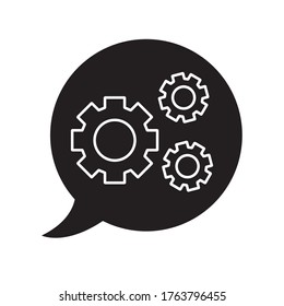 gears inside bubble silhouette style icon design, Innovation idea and creativity theme Vector illustration