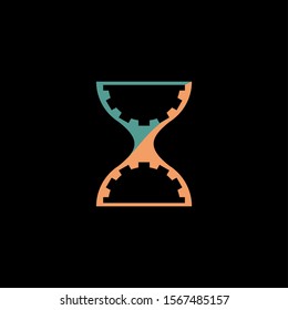 a gears inside an hourglass