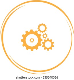 gears. Internet button. Vector icon.