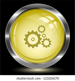 Gears. Internet button. Vector illustration.