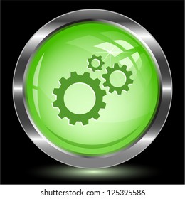 Gears. Internet button. Vector illustration.