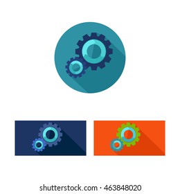 gears isolated object , technical, mechanical illustration. setting parameters, circular arrows icon, vector illustration. Flat design style