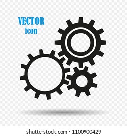 Gears isolated on a transparent background. The concept of mechanics, robotics. Vector element for your design.
