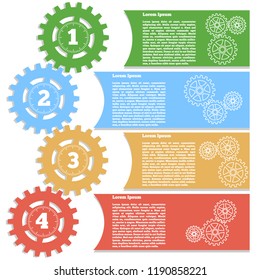 Gears. Isolated on white background. The template for the presentation. Vector illustration.