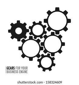 Gears isolated on white background. Vector illustration