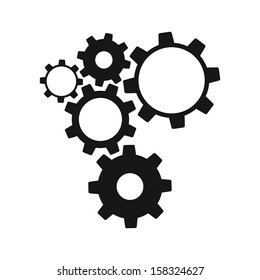 Gears isolated on white background. Vector illustration