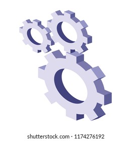 Gears isometric symbol