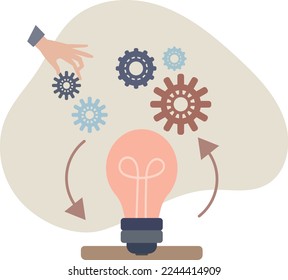 Gears and a light bulb as a symbol of an idea. concept of business and making right decisions.
