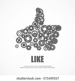 Gears like symbol for social media