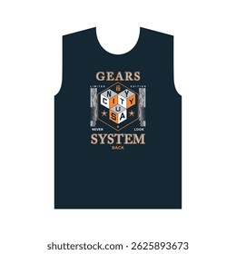 GEARS LIMITED - MODERN AND STYLISH TYPOGRAPHY DESIGN, VECTOR PRINT T-SHIRT, GRAPHIC VECTOR DESIGN, URBAN STYLE, STREET WEAR FASHION ILLUSTRATION, 