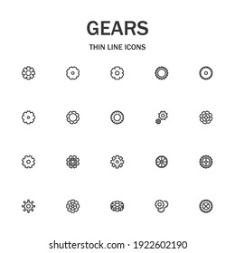 Gears line icon set. Collection of modern signs for web design and mobile app. Business pictograms. Black icon on white background. Collection of high-quality outline logo