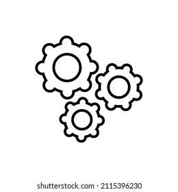 Gears line icon, vector outline logo isolated on white background