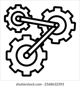 Gears Linked Icon Element For Design
