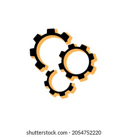 Gears logo icon isolated on white background. Vector illustration