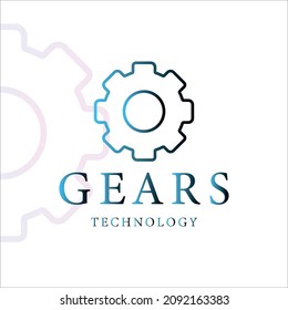 Gänge-Logo-Linie Farbverlauf-Vektorgrafik-Vorlagensymbol