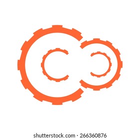 gears in gears, logo for mobile apps , soft, heavy industry