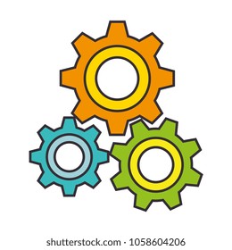 gears machine isolated icon