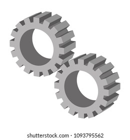 gears machine isometric icon