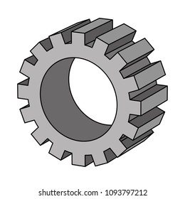 gears machine isometric icon