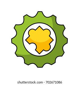 gears machine with puzzle piece