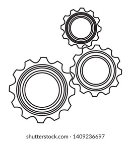 gears machine setup isolated icons