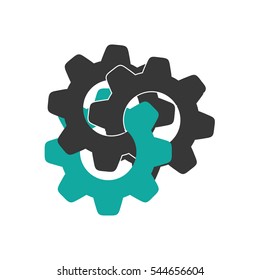 Gears machinery pieces icon vector illustration graphic design