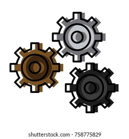 Gears machinery pieces icon vector illustration graphic design
