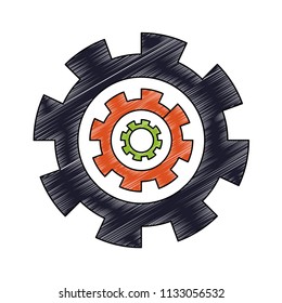 Gears machinery pieces scribble