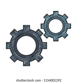 Gears machinery pieces scribble