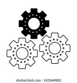 Gears machinery pieces symbol isolated vector illustration graphic design