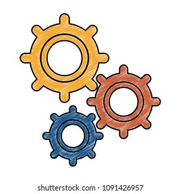 Gears machinery working scribble