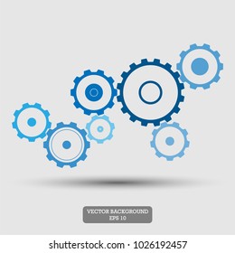 Gears mechanical concept, abstract background, vector illustration