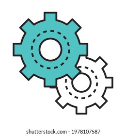 gears mechanical engineer isolated style