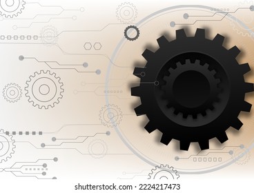 Gears mechanical hardware technology engineering industrial abstract background pattern vector illustration