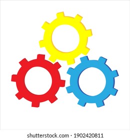 gears, mechanism, color, vector illustration on white background