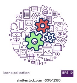 Gears mechanism icon for preferences