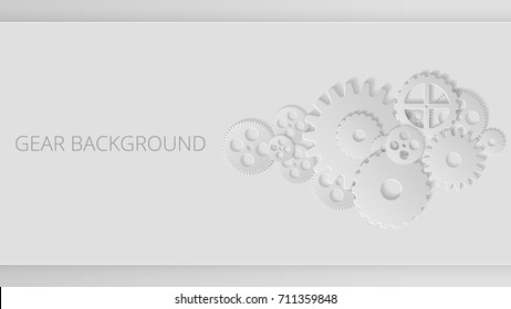 Gears mechanism. Industrial grey background Vector illustration.