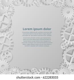 Gears mechanism. Industrial vector background. 