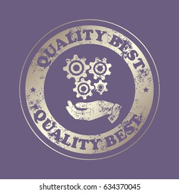 gears mechanism. Stamp with text. Quality best