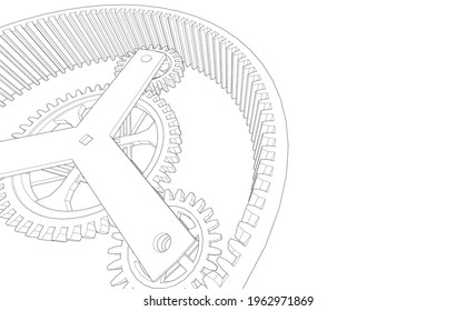 gears mechanism vector 3d illustration