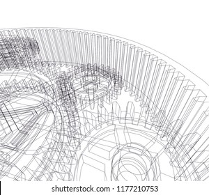 gears mechanism vector illustration