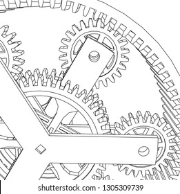 gears mechanism vector illustration